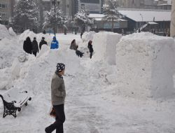 Festival alanını buz heykeller süsleyecek